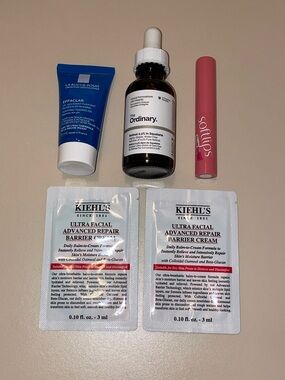 Skincare & Lip Tint Bundle with The Ordinary Serum and Kiehl's Samples